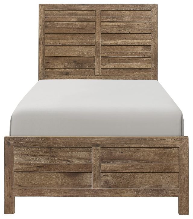 Homelegance® Mandan Weather Pine Twin Panel Bed-2