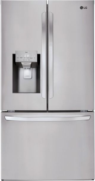 LG 36" 27.7 Cu. Ft. PrintProof™ Stainless Steel Freestanding French Door Refrigerator with Ice and Water Dispenser
