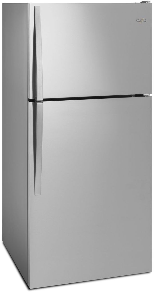 Whirlpool® 18.2 Cu. Ft. Monochromatic Stainless Steel Top Freezer Refrigerator-1