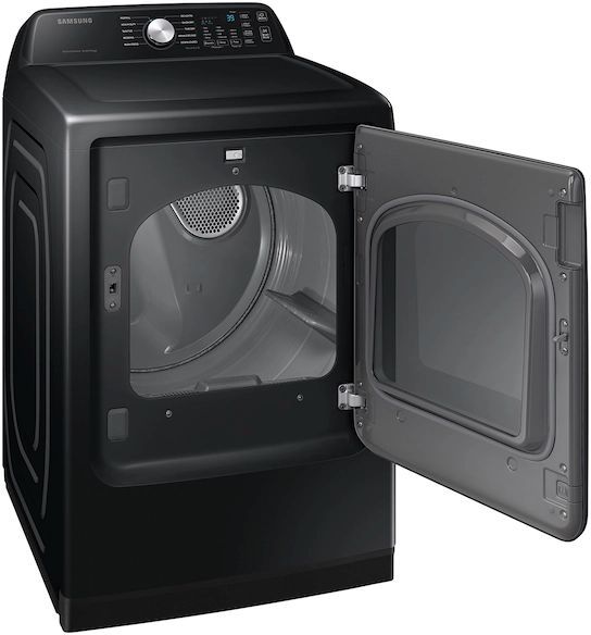 Samsung Brushed Black Top Load Washer & Gas Dryer Laundry Pair-3