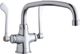 Elkay Chrome Single Hole Concealed Deck Faucet with 12" Arc Tube Spout and 6" Wristblade Handles-0