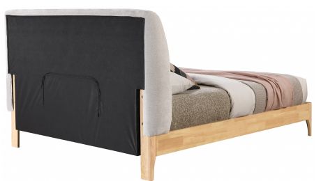 Meridian Furniture Ventura Grey/Natural Upholstered Queen Panel Bed-2