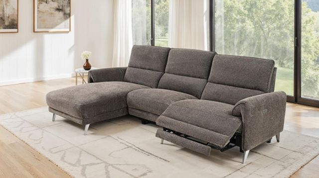 Furniture of America® Brande Brown Power Sectional with Left Chaise-1