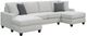 Emerald Home Walker 3-Piece Pale Gray U-Shape Double Chaise Sectional-0
