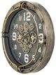YHD Galvanized Steel/Gold Luxem Gear Clock-3