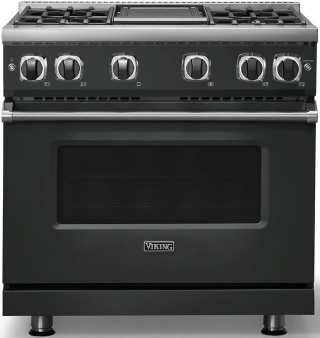 Viking® 7 Series 36" Antique Bronze Pro Style Liquid Propane Gas Range with Griddle-2