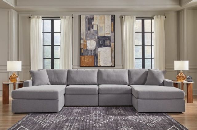 Signature Design by Ashley® Modmax 4-Piece Granite U-Shape Double Chaise Sectional-3