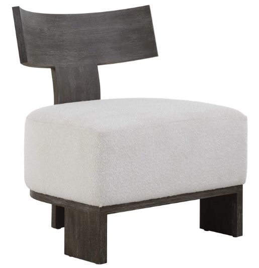 Uttermost® Finlay Dark Walnut/Gray Accent Chair-0