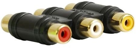 RadioShack Gold Plated Triple Phono Plug Coupler-0