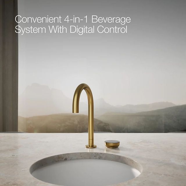 KOHLER® Aquifer® Matte Black 4-in-1 Short Arc Beverage Faucet-3