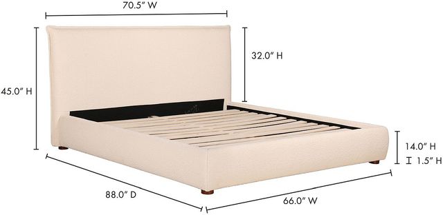 Moe's Home Collection Recharge White Queen Bed-2
