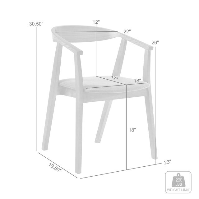 Armen Living Santana 2-Piece Orange Dining Chair Set-2