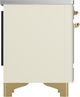 Ilve® Majestic III 36" Antique White Pro Style Induction Range with Triple Glass Door and Brass Trim-4