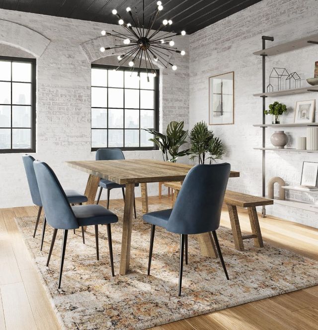 Jofran Inc. Reclamation Salvaged 6-Piece Brown/Madox Blueberry Dining Set-0