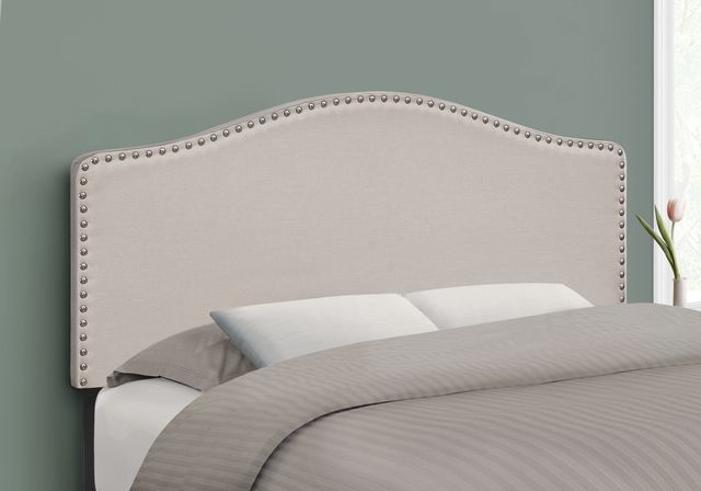 Monarch Specialties Inc. Beige Linen Full Headboard-2