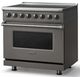 Viking® 5 Series 36" Damascus Gray Pro Style Induction Range with Polished Chrome Trim-2