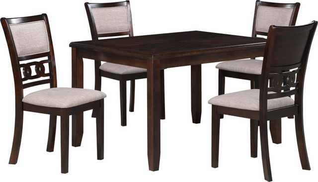 New Classic® Home Furnishings Gia 5-Piece Cherry/Light Brown Rectangle Dining Table Set