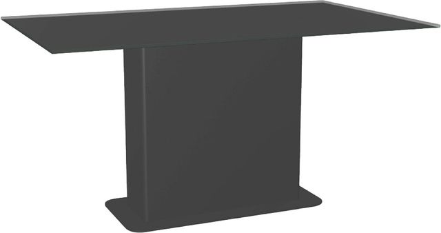 Amisco Customizable Lucarelli 60" Rectangular Dining Table with 0.5" Black Glass Top-0