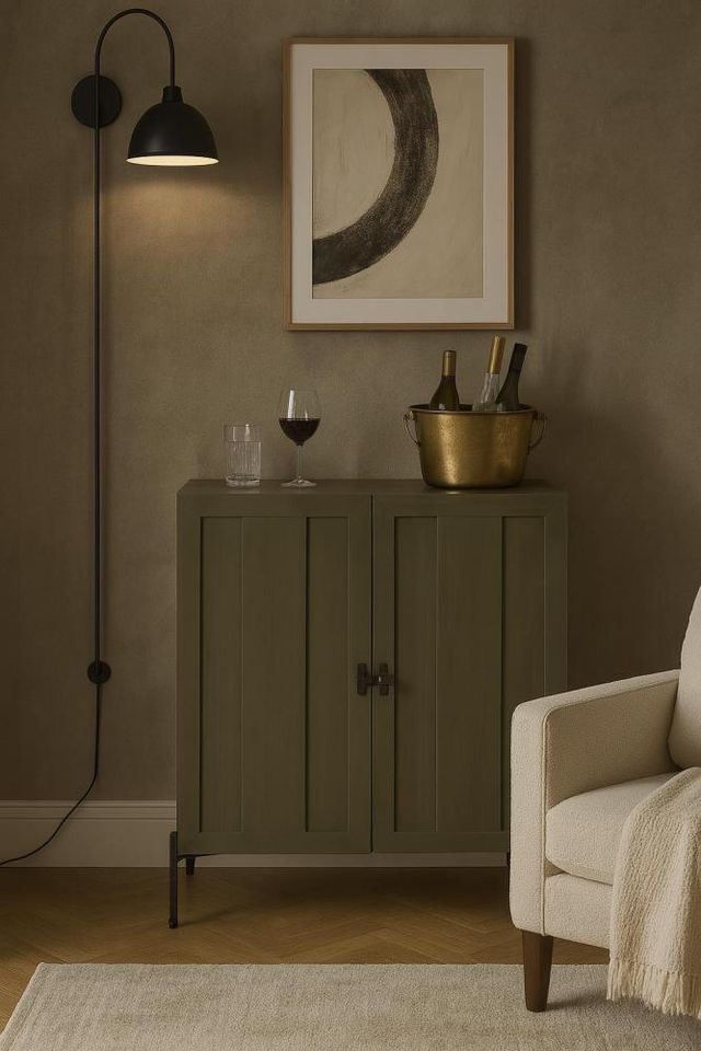 Bernards Tarrington Pistachio Bar Cabinet-1