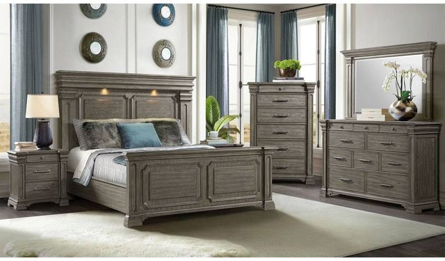 Elements International Kings Court Gray Nightstand-2