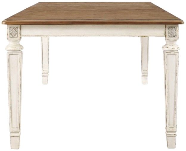 Signature Design by Ashley® Realyn Brown Dining Table with Chipped White Base-1