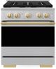 ZLINE Marino 30" Stainless Steel Pro Style Gas Range with Polished Gold Accents-0