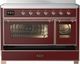 Ilve® Majestic III 48" Burgundy Pro Style Induction Range with Triple Glass Door and Copper Trim-2