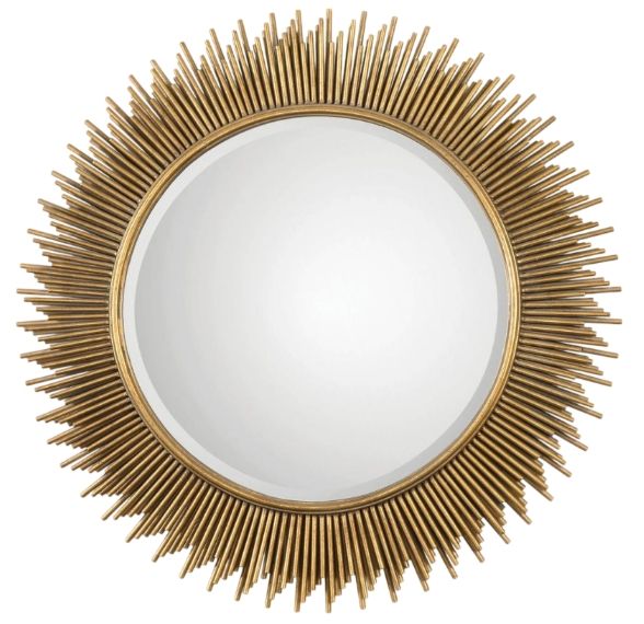 Uttermost® Marlo Antiqued Gold Leaf Round Mirror-0