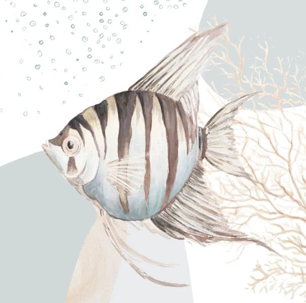 Classy Art Ocean Oasis Bubbles Striped Fish by Patricia Pinto Wall Art-0