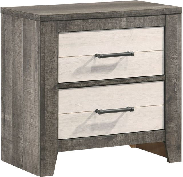 Crown Mark Rhett Gray/White Nightstand-0