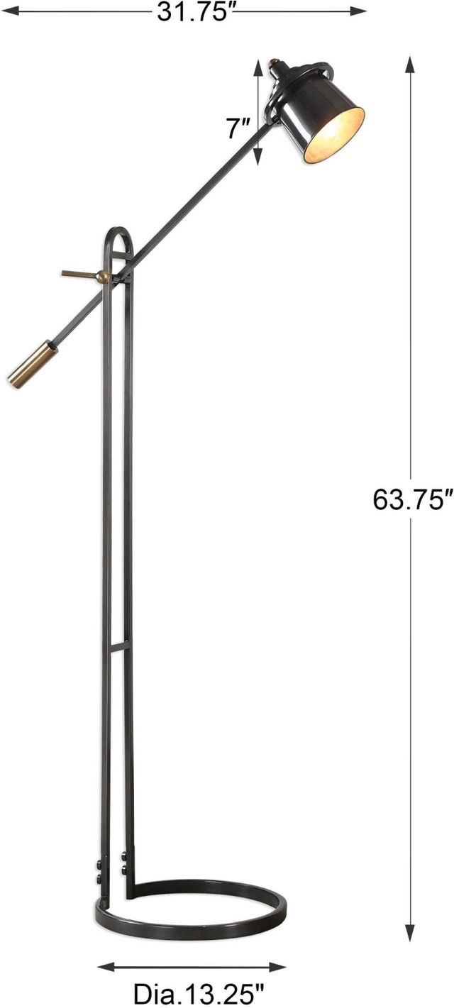 Uttermost® Chisum Dark Oil Rubbed Bronze Floor Lamp-2