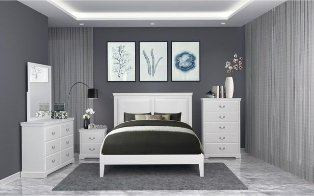 Homelegance® Seabright White Eastern King Panel Bed-2
