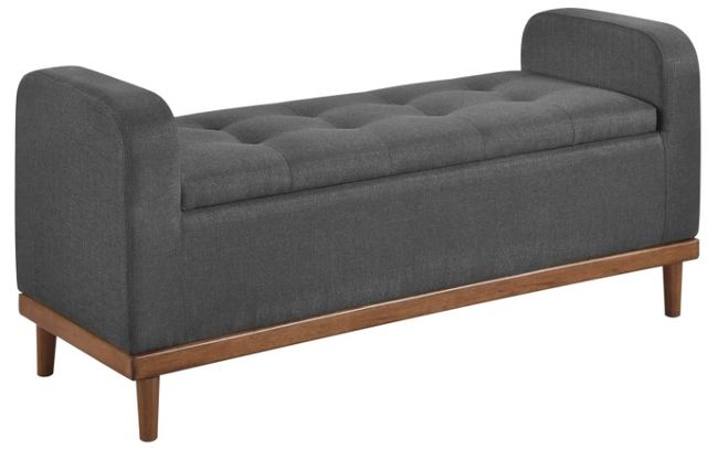 Mazin Furniture  Brigitte Dark Gray Lift Top Storage Bench-0