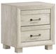 Elements International Fort Worth White 2-Drawer Nightstand with USB-0