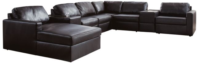 Signature Design by Ashley® ModMax II 8-Piece Black Left-Arm Facing Sectional and Chaise with Storage Consoles-0