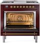 Ilve® Nostalgie II Series 36" Burgundy Pro Style Dual Fuel Range-2