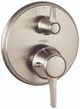 Hansgrohe Ecostat Classic Brushed Nickel Round Thermostatic Trim with Volume Control-0
