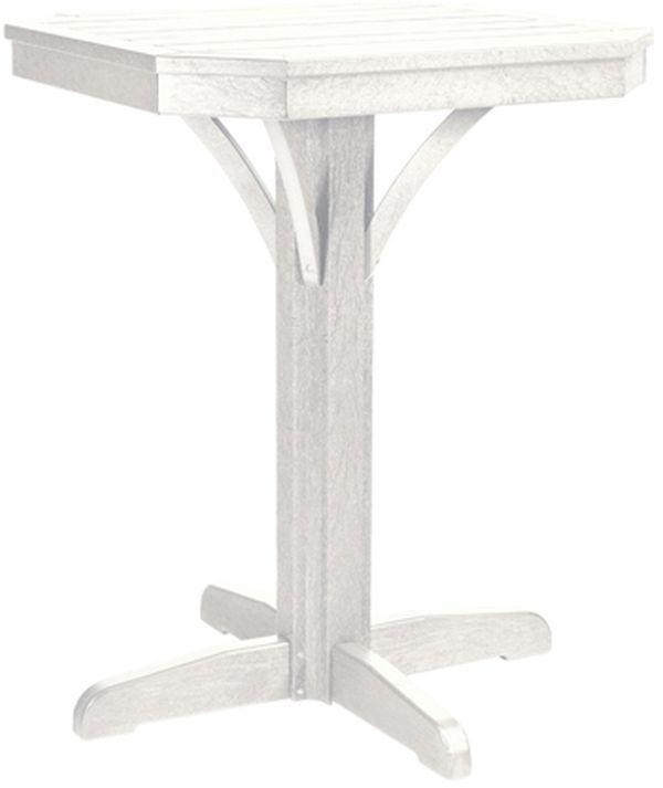 C R Plastic St. Tropez White Square Counter Pedestal Table-0