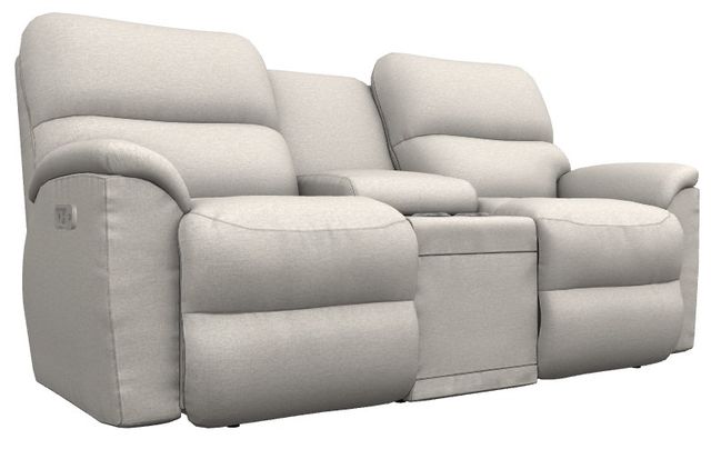 La-Z-Boy® Brooks Oyster Power Reclining Loveseat with Console and Headrest-0