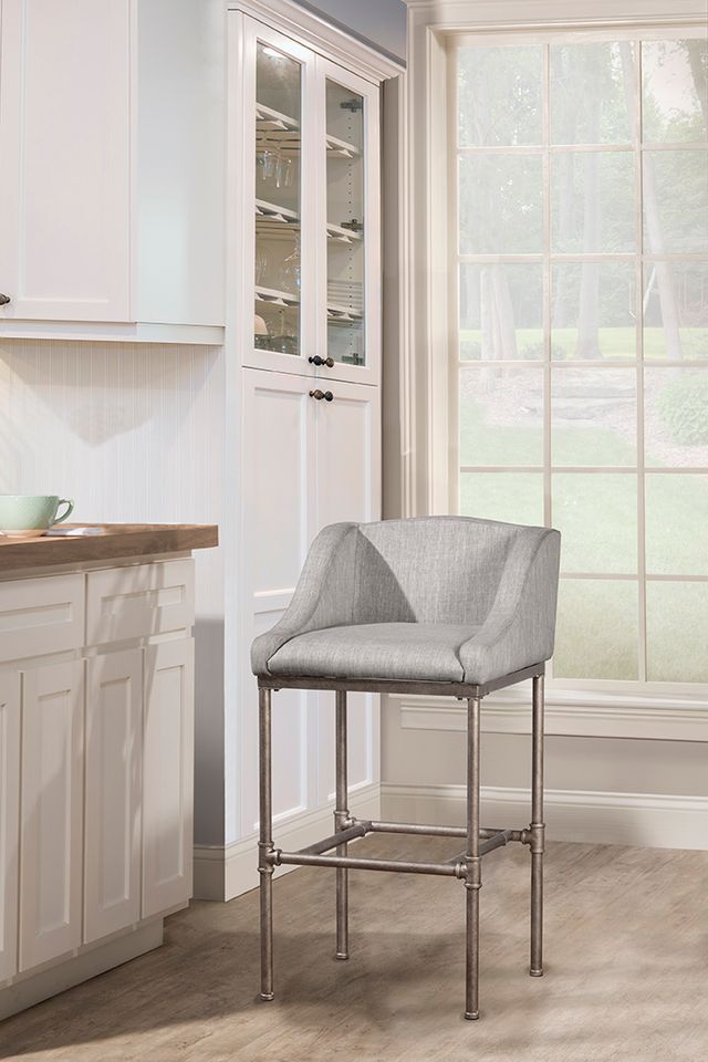 HH2 Home Dillon Textured Silver Stationary Bar Stool-3