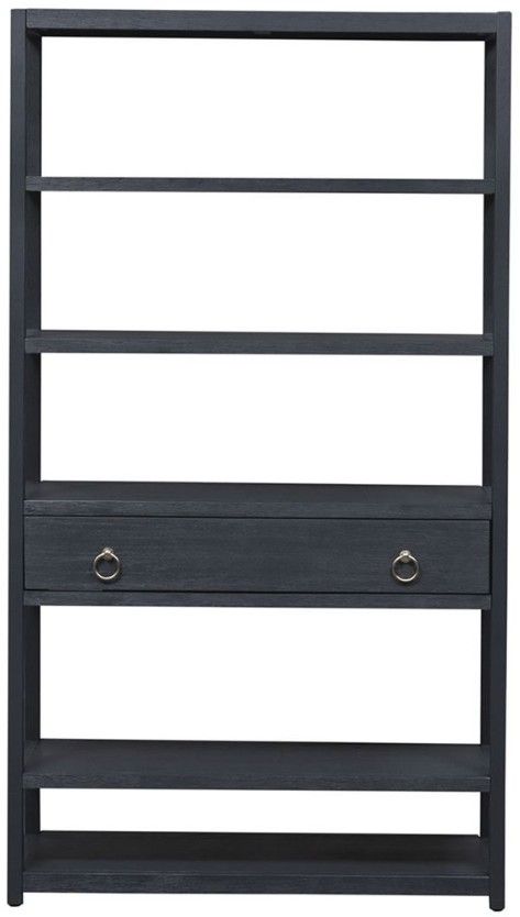 Liberty Furniture East End Wirebrushed Denim Accent Bookcase-2