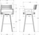 Amisco Customizable Albert Swivel Bar Stool with Upholstered Seat and Backrest-1