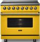 Viking® 5 Series 36" Daffodil Pro Style Induction Range with Brushed Brass Trim-3