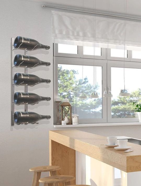 Vinotemp® Epicureanist 5 Bottle Stainless Steel Wine Rack -3