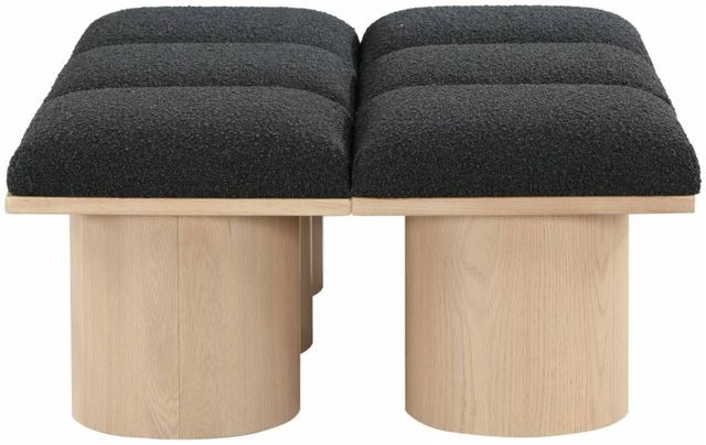 Meridian Furniture Pavilion 6-Piece Black/Natural 54" Modular Bench Set-2