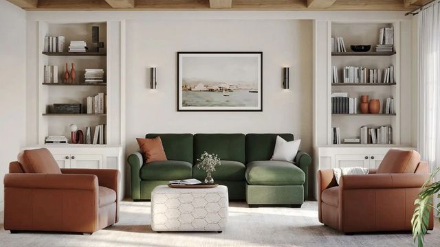 Palliser® Furniture Customizable Madison Roll Arm 2-Piece Right-Arm Facing Sofa Sectional and Chaise-2