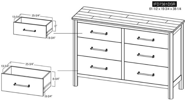 International Furniture Direct Olimpia Natural Dresser-2