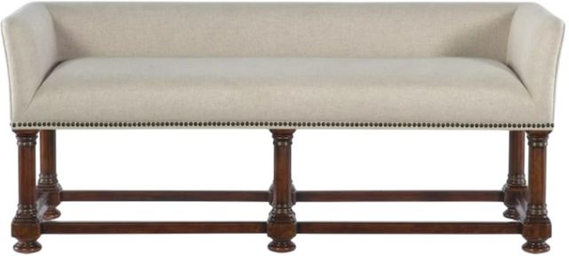 Hooker® Furniture Charleston Black Cherry/Chateau Linen Bed Bench-2