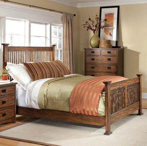 Intercon Oak Park Mission King Panel Bed-1