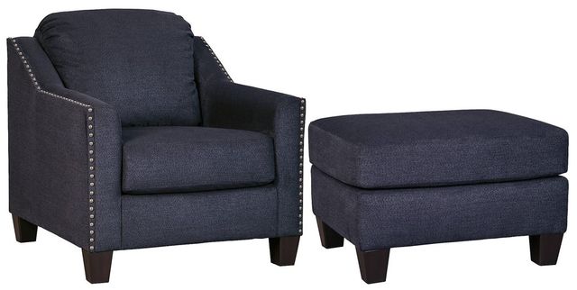 Benchcraft® Creeal Heights 2-Piece Ink Chair and Ottoman Set-0